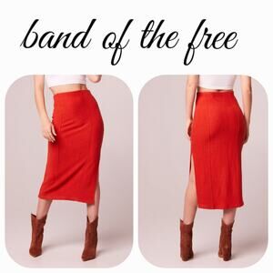 NWT B.O.G. Band of the Free‎ Renee Bodycon Ribbed Pencil Skirt Sz. S [4-6] Rust